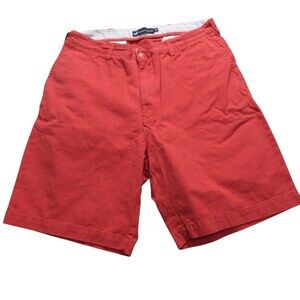 Southern Marsh Mens Chino Shorts 32 Red Salmon Flat Front Pockets Logo